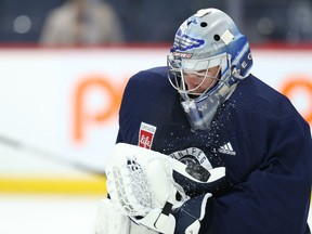 Eric Comrie gets the call in goal for the Jets tonight.