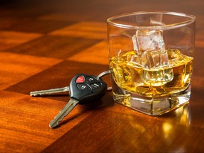 Drinking and Driving illustration of keys and a glass of whisky