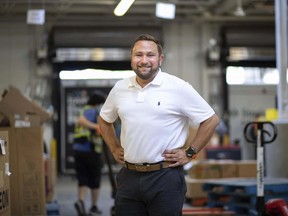 Harvest Manitoba President and CEO Vince Barletta in Harvest's Winnipeg warehouse.