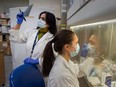 Dr. Manali Mukherjee, left, Assistant Professor Medicine at St. Joseph's Healthcare Hamilton and a Long COVID sufferer with Kate Miyasaki, right, Bsc, MSc in Biochmeistry and Biomedical Sciences, McMaster University Dec. 9, 2021.