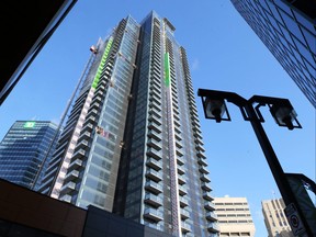 Luxury high-rise apartment building 300 Main in Winnipeg on Monday, Jan. 23, 2022.