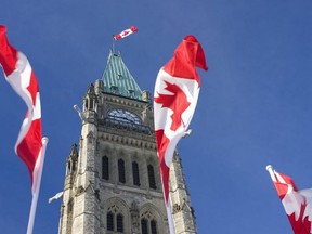 The Peace Tower at the Parliament of Canada in Ottawa.