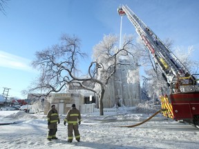 Fire has destroyed an apartment block in the 400 block of Sherbrook Street in Winnipeg on Saturday.