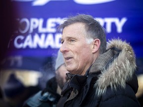 Maxime Bernier, leader of the Peoples Party of Canada, greet protesters at his pancake breakfast that was held by the Terry Fox Statue, at the "Freedom Convoy," Sunday, February 13, 2022, day 17 of the protest. ASHLEY FRASER, POSTMEDIA