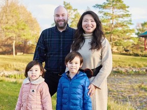 Jennifer Chen (pictured with her family) was nominated as the NDP candidate for Fort Richmond in Winnipeg on Sunday, Feb. 6, 2022, for the next provincial election.