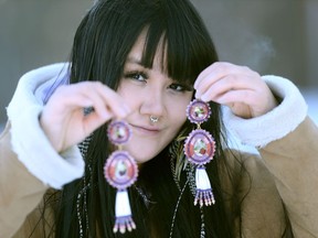 Winnipeg artist Rey Rose Hope creates custom jewelry. Her business, pronounced Nanaskomowin, in Cree, means Creative Gratitude, or Thankfulness in English.