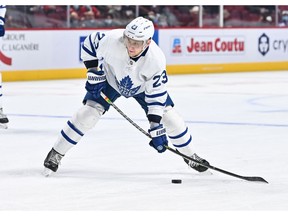 The Vancouver Canucks acquired winger Travis Dermott from the Toronto Maple Leafs on Sunday for a third round draft pick.