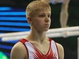 Ivan Kuliak is pictured before performing on the vault during the boys' all-around competition at the 1st FIG Artistic Gymnastics Junior World Championships in Gyor, Hungary, June 27, 2019.