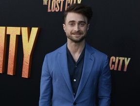 Daniel Radcliffe attends the Los Angeles premiere of The Lost City.
