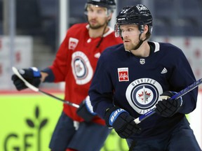 Nikolaj Ehlers skates during Winnipeg Jets practice on Thursday, March 3, 2022.