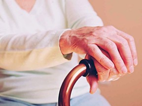 A elderly woman's hands are pictured in this undated file photo.