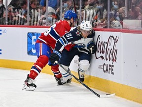 The Jets have postponed Wednesday's home game so they can get an early start on their next road trip because of a blizzard expected to hit Winnipeg late Tuesday.