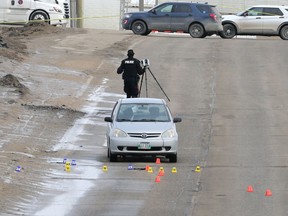 An adult male pedestrian was taken to hospital in critical condition after being hit by a vehicle on Lagimodiere Boulevard in Winnipeg on Tues., April 5, 2022.  KEVIN KING/Winnipeg Sun/Postmedia Network
