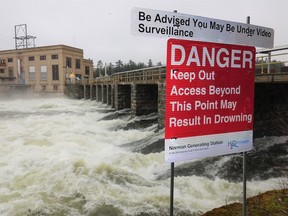 The Norman Dam, which controls outflow from Lake of the Woods into the Winnipeg River.