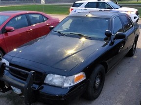 The police look-a-like car RCMP pulled over in Western Manitoba. RCMP handout photo