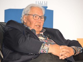 The Honourable Murray Sinclair, a former Senator and longtime advocate for Indigenous rights in Canada, told business leaders on Thursday that they all have a responsibility to stand up to racism, while speaking at a Winnipeg Chamber of Commerce Luncheon. Photo by Dave Baxter /Winnipeg Sun/Local Journalism Initiative