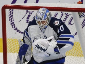 Goaltender Mikhail Berdin and the Manitoba Moose fell 3-2 to the Milwaukee Admirals Friday night. Jack Boland/Postmedia Network