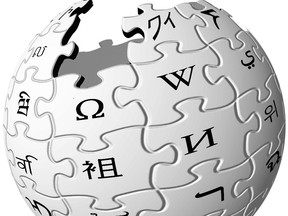 The Wikipedia logo is pictured in this file photo.