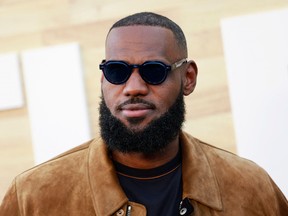 US basketball player LeBron James arrives for Netflix's Los Angeles premiere of "Hustle" held at the Westwood Regency Village Theatre on June 1, 2022 in Los Angeles, California.