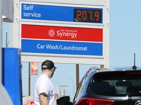 Gas priced well above the two-dollar mark in south Winnipeg on Monday, June 6, 2022.