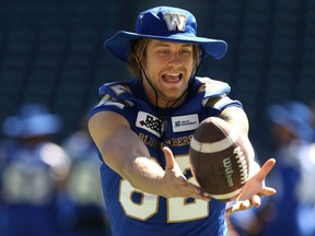 Receiver Drew Wolitarsky admires the Bombers’ higher standards. “I’ve been on teams that we’ve played good competition,” Wolitarsky said. “But I’ve never been on a winning team like this. I’ve never really known the standard it takes.”  KEVIN KING/Winnipeg Sun