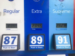 Amid soaring gas prices, an Esso station at Bermondsey Rd. and Eglinton Ave. E. was selling regular gas for 215.9 per litre and Supreme Plus for 247.9 per litre on Saturday, June 11, 2022.