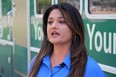 Winnipeg mayoral candidate Rana Bokhari speaks during an announcement to fast track the next phases of the North End Water Treatment Plant upgrades on Monday, July 18.