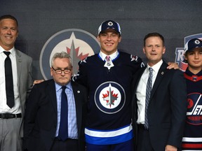 Rutger Mcgroarty is drafted by the Winnipeg Jets during Round One of the 2022 Upper Deck NHL Draft at Bell Centre on July 7, 2022 in Montreal, Que.