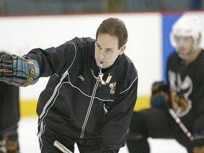 Scott Arniel, seen here coaching the Manitoba Moose in 2008, is back in Winnipeg as an assistant coach with the Winnipeg Jets.