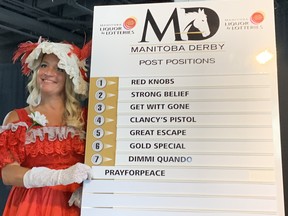 Post positions were drawn on Thursday, July 28, 2022, for 74th running of the $100,000 Manitoba Derby at Winnipeg's Assiniboia Downs. Prayforpeace is the early favourite for the eight-horse field for the Manitoba Derby which runs on Monday, Aug. 1, 2022.