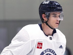 Jeff Malott on the ice during Winnipeg Jets pro minicamp at Bell MTS Iceplex in west Winnipeg on Wed., Sept. 16, 2021. KEVIN KING/Winnipeg Sun/Postmedia Network