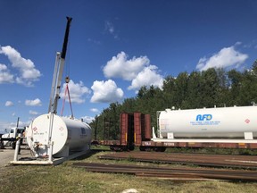 Two 1,500 kV generators that were recently delivered to restore power in the Pukatawagan First Nation are seen in this photo. Manitoba Hydro photo