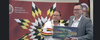 Manitoba RCMP D Division Commanding Officer Rob Hill, seen here accepting a gift from Manitoba Keewatinowi Okimakanak Grand Chief Garrison Settee, said this week that he is committed to building and strengthening relationships in this province between northern and remote Indigenous communities, and the police officers and forces who serve those communities. Screenshot
