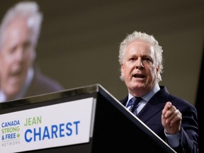 Conservative Party of Canada leadership hopeful Jean Charest takes part in a debate at the Canada Strong and Free Networking Conference in Ottawa, Ontario, Canada May 5, 2022.