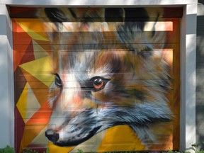 Winnipeg artist Nereo Zorro is working on a new art project as he tries to use art and murals to bring a little more brightness and color to Winnipeg's back streets.  He recently completed this fox mural on a garage door on a property located on Langside Street.