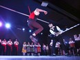 A dance group performs at the Folklorama Casa do Minho Portuguese pavilion on Wall Street in Winnipeg on Monday, Aug. 1, 2022.