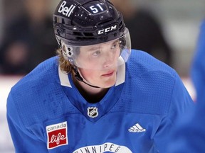 As the Jets opened their rookie camp, Chaz Lucius was one of the players with keen eyes locked in on him. Taken in the first round, 18th overall in the 2021 NHL draft, some pundits felt the Jets got the steal of the first round. KEVIN KING/Winnipeg Sun