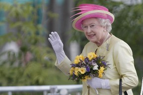 Queen Elizabeth II waves as she arrives at The Forks during a visit at The Forks in Winnipeg  in 2010. The Queen died Thursday, Sept. 8 at the age of 96.