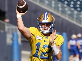 Not only has Bombers backup QB Dakota Prukop nailed down the quarterback sneak into the meat of the defence, he’s also become a threat on the outside — with his legs and his arm. KEVIN KING/Winnipeg Sun