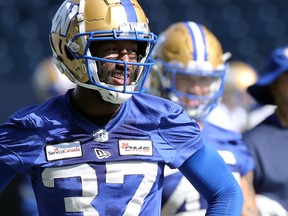 Safety Brandon Alexander during Winnipeg Blue Bombers practice on Tuesday, Sept. 13, 2022.