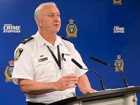 Winnipeg Police Insp. George Labossiere addresses the media at Winnipeg Police headquarters on Monday on the Winnipeg Police's public awareness and education campaign regarding sexual exploitation and abuse in sport. A Winnipeg high school football coach faces two additional sexual assault charges after a ninth former student came forward, Winnipeg Police said Monday.
