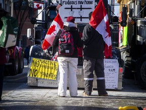 OTTAWA -- Protesters were out, Sunday, February 13, 2022, day 17 of the “Freedom Convoy,” occupying a portion of the downtown core of Ottawa.
