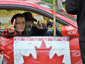 A man and woman, who both did not want their names published but agreed to speak and have their picture taken, said they plan to now live in a car on the east side of the Manitoba Legislative Building, after an encampment they had been living at on the building’s north side was dismantled by police, and said there are others who are planning to do the same. Dave Baxter /Winnipeg Sun/Local Journalism Initiative