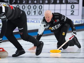 Ontario’s Glenn Howard competes with his team at the Boost National in Chestermere on Thursday, November 4, 2021. Gavin Young/Postmedia