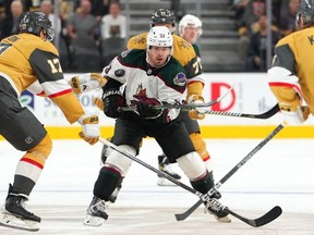 The Coyotes are temporarily playing in Mullett Arena, on the Arizona State University campus, after they were kicked out of Gila River Arena in Glendale.  USA TODAY SPORTS