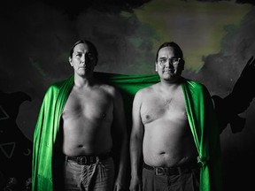 Craig Settee (left) and his brother Kevin Settee are seen in photos taken as part of the Great Actions Leave a Mark campaign. Craig donated a kidney to Kevin 10 years ago, and now the brothers hope to raise awareness about living donors. Handout photo