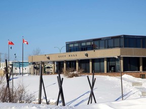 Thompson’s City Hall building is seen in winter in this photo. A newly formed organization in the northern Manitoba city now hopes to make it the premier location in the world for commercial cold weather testing. Handout photo