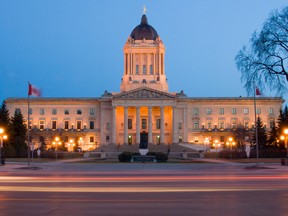 Manitoba Legislature, Winnipeg Sign at The Forks and the Canada Life office building will be bathed in yellow light on Friday to help commemorate International Holocaust Remembrance Day.