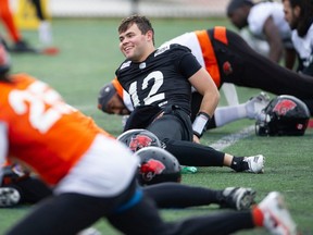 B.C. Lions Nathan Rourke (12) practices at the team’s Surrey, BC training facility Wednesday, October 26, 2022.