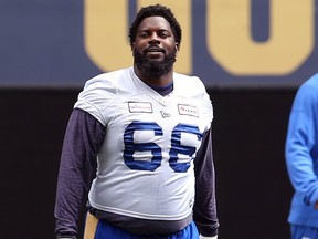 Winnipeg Blue Bombers offensive tackle Stanley Bryant.